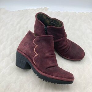 Fly London Suede Ankle Boots Waco Wine/Bordeaux